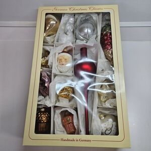 VINTAGE Krebs Glas Lauscha Christmas Glass Ornament Topper Collection Germany